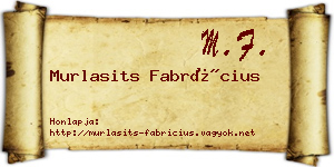 Murlasits Fabrícius névjegykártya